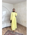 Noir Keten Elbise - Sarı