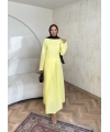 Noir Keten Elbise - Sarı