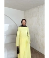 Noir Keten Elbise - Sarı
