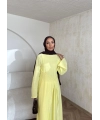 Noir Keten Elbise - Sarı