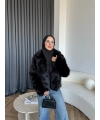 Olesa Kürk Mont - Siyah