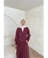 Pera Detaylı Elbise - Bordo