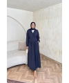 Pera Detaylı Elbise - Lacivert