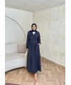 Pera Detaylı Elbise - Lacivert