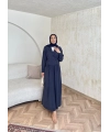 Pera Detaylı Elbise - Lacivert