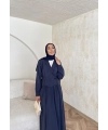 Pera Detaylı Elbise - Lacivert