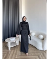 Pln- Aslıhan Saten Elbise - Siyah