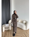 Pls Leopar Elbise - Koyu