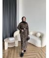 Pls Leopar Elbise - Koyu