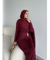 Sandy Arabic Elbise - Bordo
