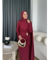 Sandy Arabic Elbise - Bordo