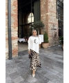 Şinda Leopar Detaylı Takım - Beyaz