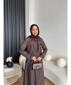 Tb - Eslan Ceketli Jile Elbise - Kahve