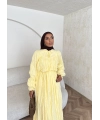 Veluna Kırışık Elbise - Sarı