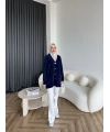 Viona Tüylü Hırka - Lacivert