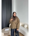 Wilma Kürk Detaylı Mont - Zeytin Yeşil