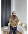 Wilma Kürk Detaylı Mont - Zeytin Yeşil