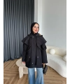 Winter Premium Lüx Trençkot - Siyah