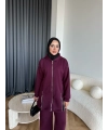 Yan Fermuarlı 3 İplik Takım - Bordo