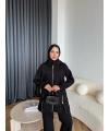 Yan Fermuarlı 3 İplik Takım - Siyah