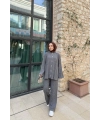 Zeyn Düğmeli Triko Takım - Gri