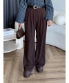 Zeyns Kumaş Palazzo Pantolon - Acı Kahve