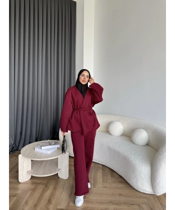 3 İplik Bağlamalı Takım - Bordo