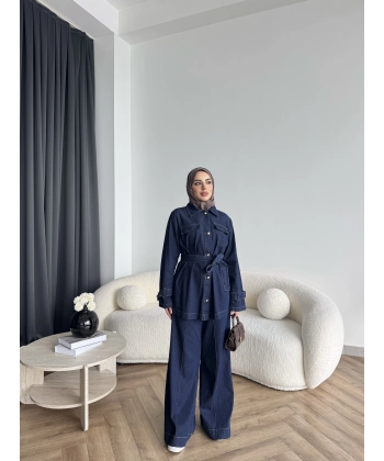 Hen - Sarlan Ön Düğme Kot Takım