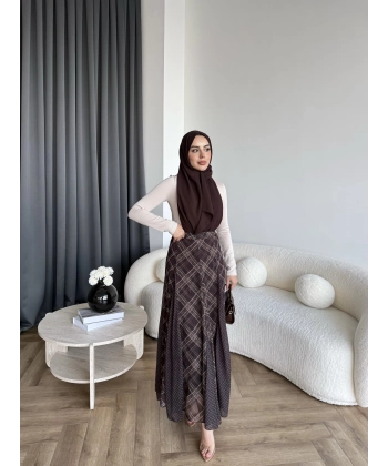 Viral Ekose Şifon Etek