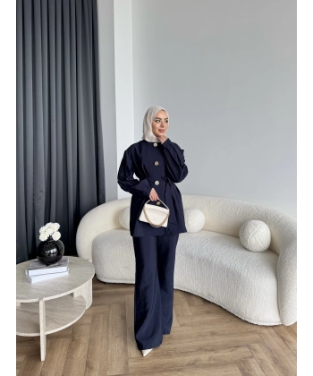 Tb - Eşla Gold Düğmeli Takım - Lacivert