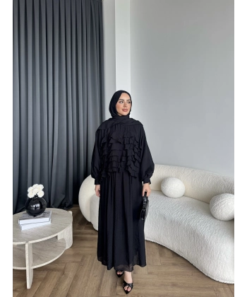 Ng - Kave Fırfırlı Etekli Takım - Siyah