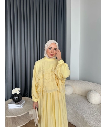 Ng - Kave Fırfırlı Etekli Takım - Sarı