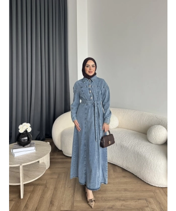 Hen - Enzo Kot Elbise - Açık Mavi