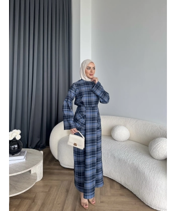 Qu - Carmen Kareli Etekli Takım - Lacivert