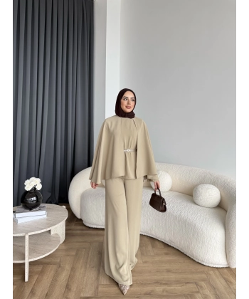 Qu - Polama Pelerinli Takım - Yeşil ÖN SİPARİŞ