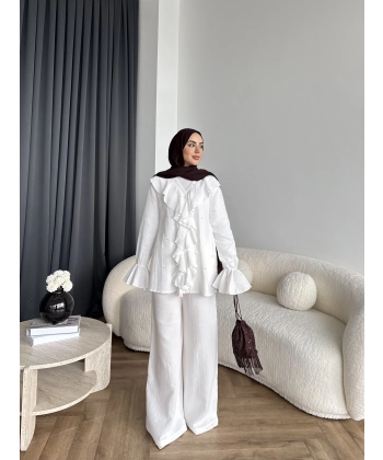 Gültür Taşlı Takım - Beyaz