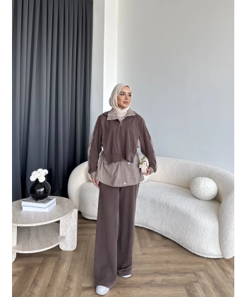 Pwn - Saye Eşofman Takım - Kahve