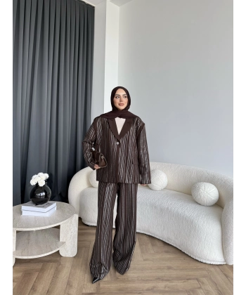 Asil Pırlanta Ceketli Takım - Kahve