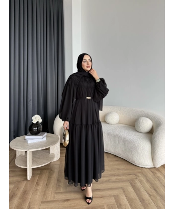 Hen - Margo Şifon Elbise - Siyah