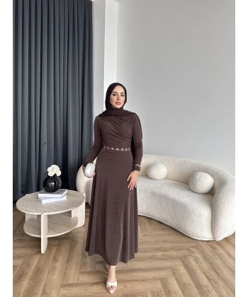 Duq - Lenox Buzzy Elbise - Acı Kahve