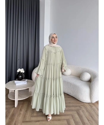 Hen - Luzy Şifon Elbise - Yeşil