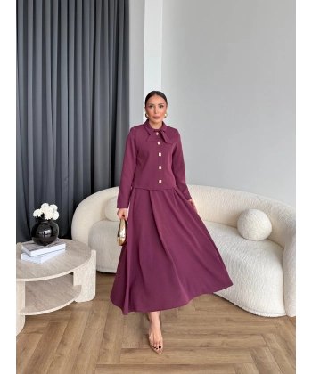 Hen - Visor Fiyonklu Etekli Takım - Bordo