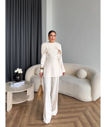 Tb - Glady Pelerin Takım - Bej