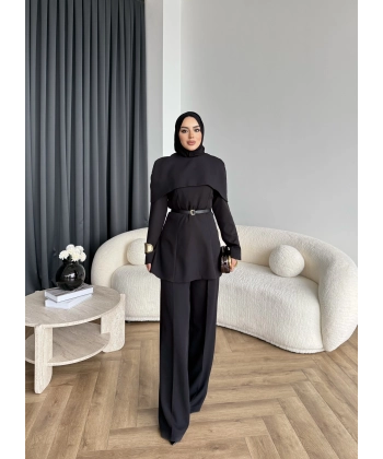 Tb - Glady Pelerin Takım - Siyah