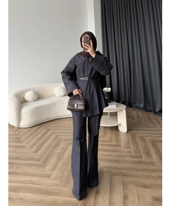 Tb - Stew Taş Detay Denim Takım - Lacivert