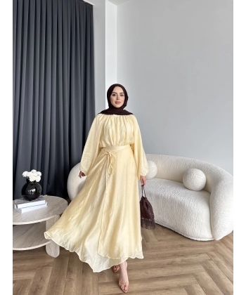 Qu - Balon Kol Etekli Takım - Sarı