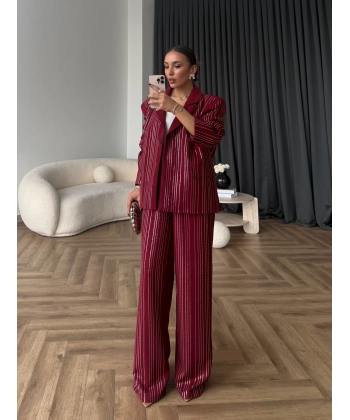 Asil Pırlanta Ceketli Takım - Bordo