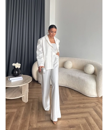 Asil Pırlanta Ceketli Takım - Beyaz