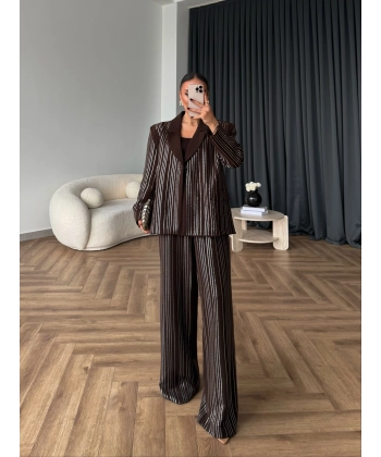 Asil Pırlanta Ceketli Takım - Kahve