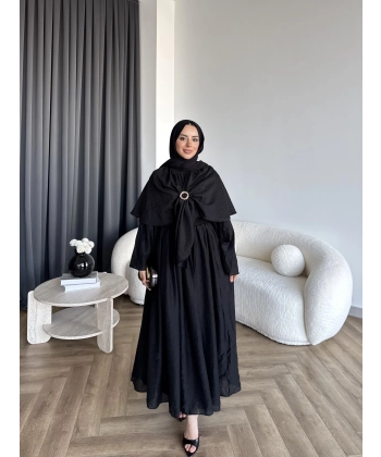 Qu - Quase Pelerin Detay Etek Takım - Siyah